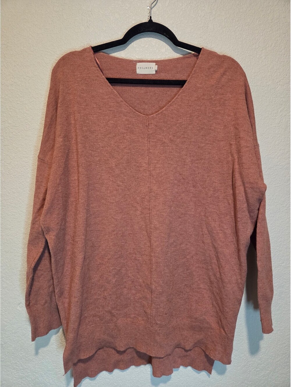 Dreamers Mauve Pink Lightweight V-Neck Sweater M/L